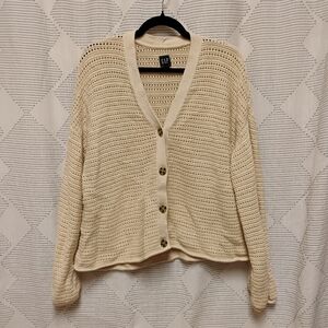 GAP Cream Cardigan Sweater with Relaxed Fit Women's Size XL